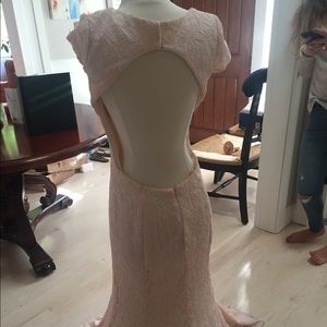 Pink floor length prom dress